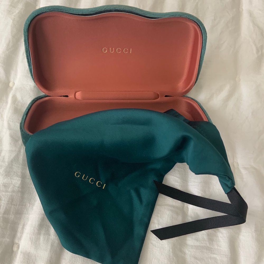 Gucci green velvet case for glasses